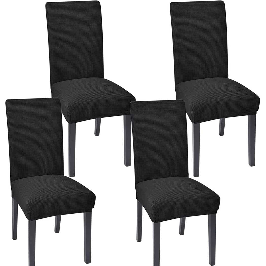 DS BS 4 Pack High Stretch Seat Chair Slipcover - Black