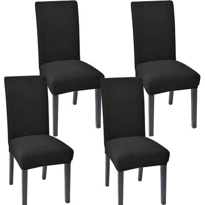 DS BS 4 Pack High Stretch Seat Chair Slipcover - Black