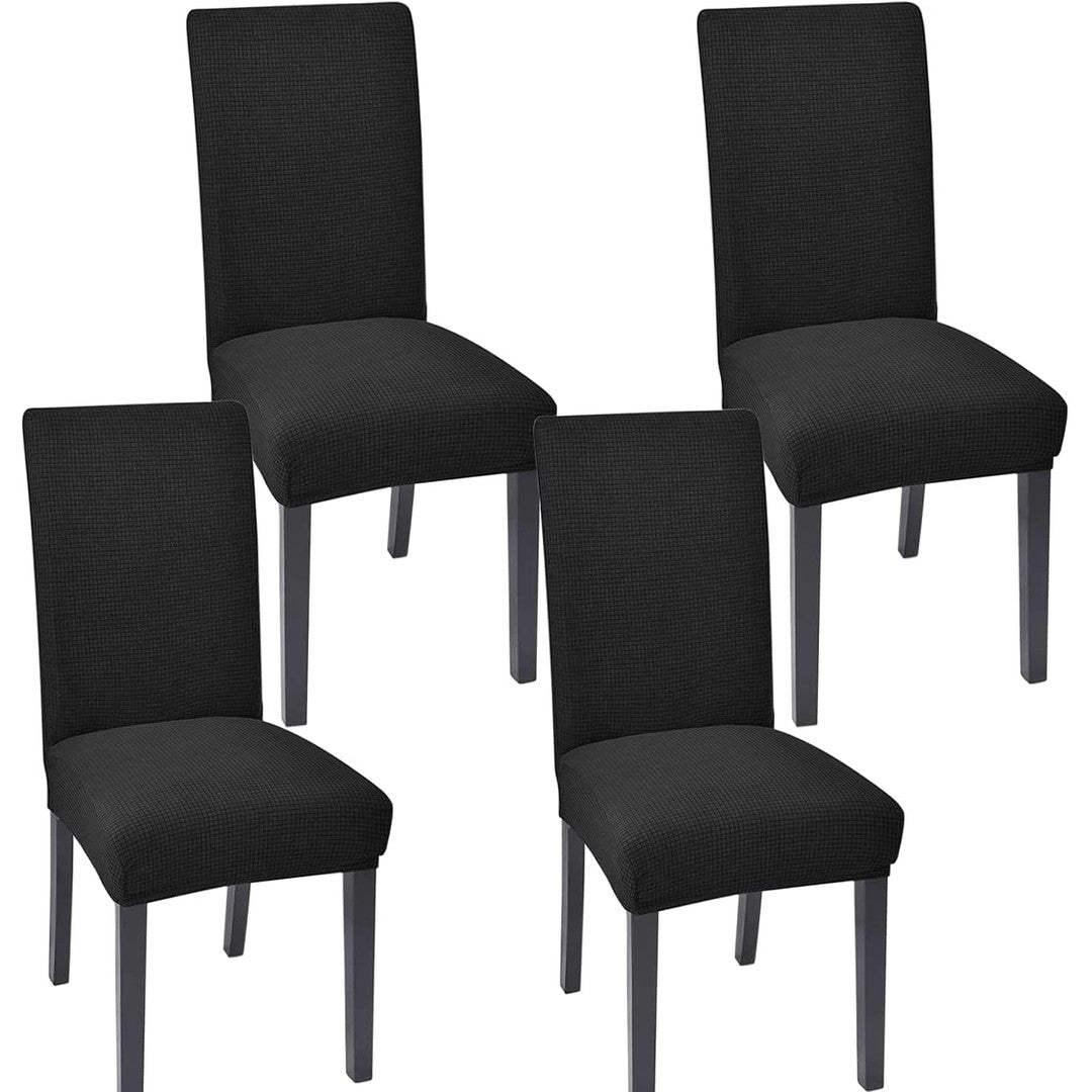 DS BS 4 Pack High Stretch Seat Chair Slipcover - Black