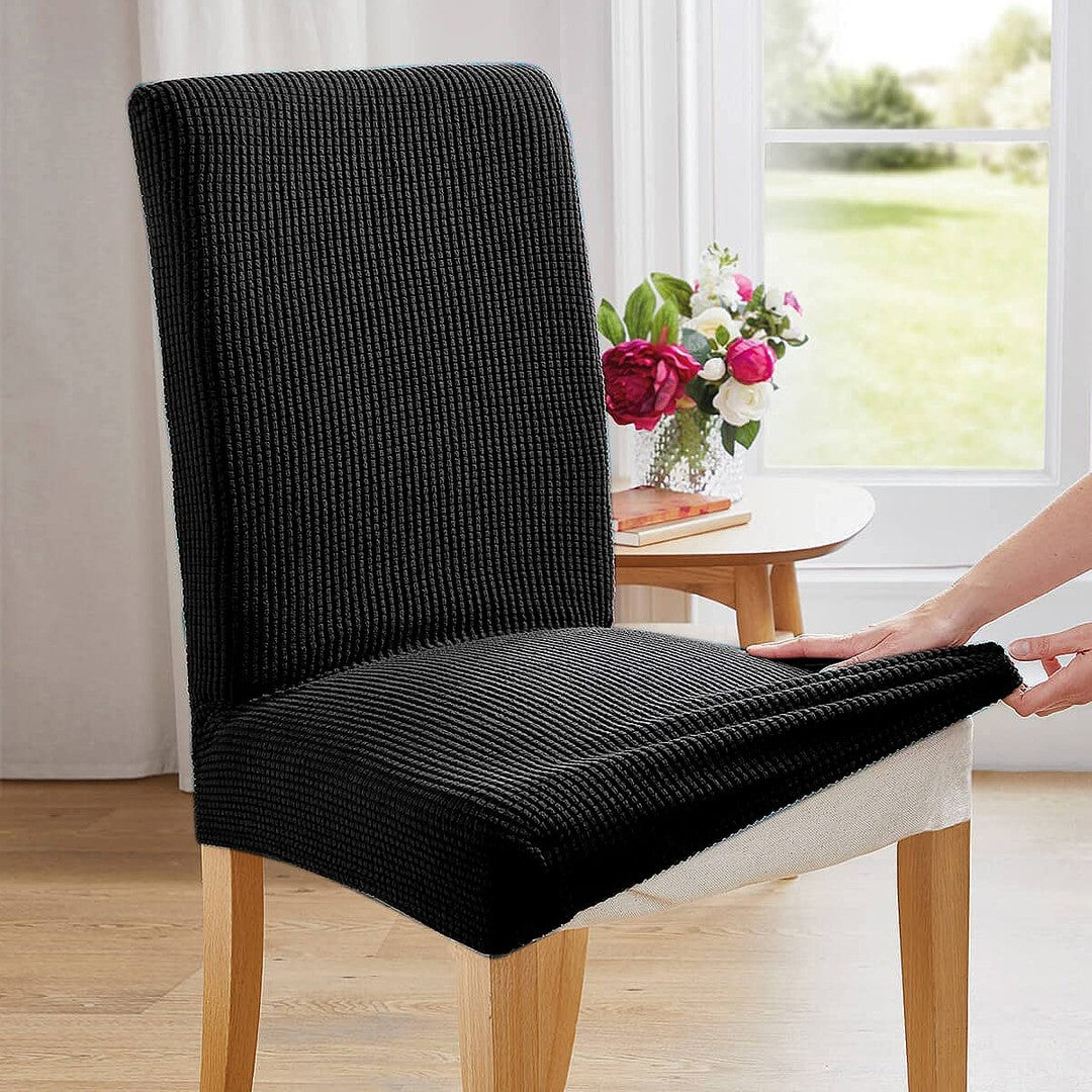 DS BS 4 Pack High Stretch Seat Chair Slipcover - Black