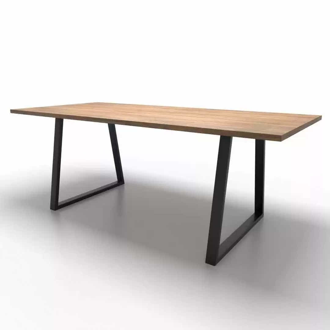DS BS Set of 2 Steel Trapezoid Shape DIY Table Bench Legs 72cm-Black