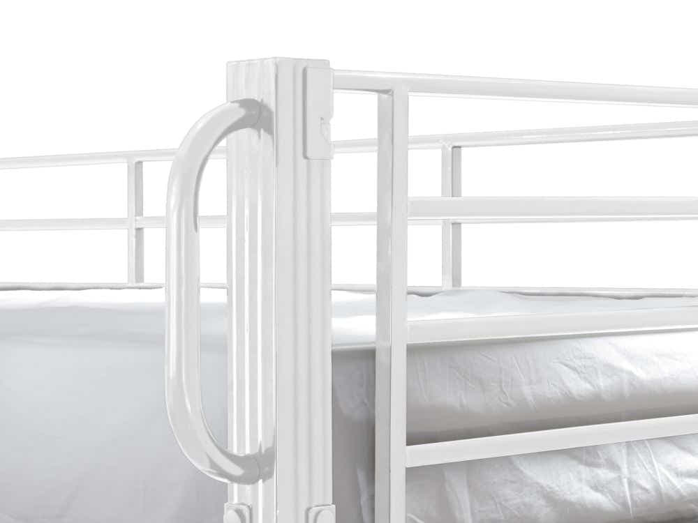 Easy Fix Metal Bunk Bed - White & Mattress Bon15 Single x2