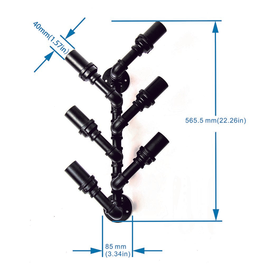 Pipe Wine Rack Wall Mounted 6-bottle Holder