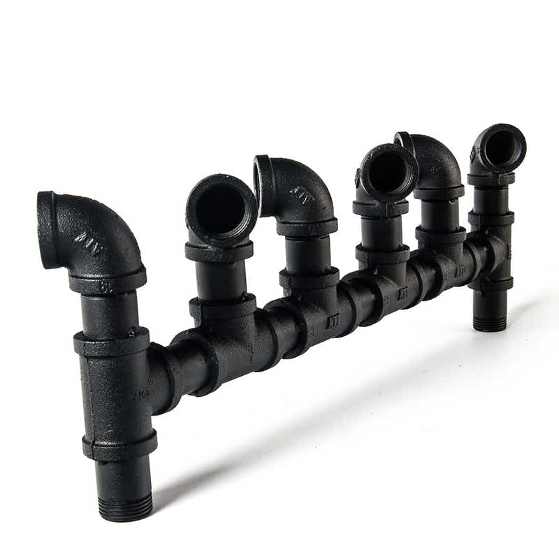 Wall-Mounted Pipe Wine Rack - 6 Bottle Holder