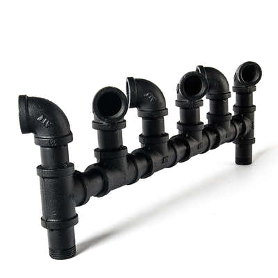 Wall-Mounted Pipe Wine Rack - 6 Bottle Holder