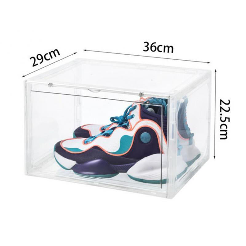 DS BS Stackable Clear Sneaker Shoe Box Organizer with Lids 2Pack