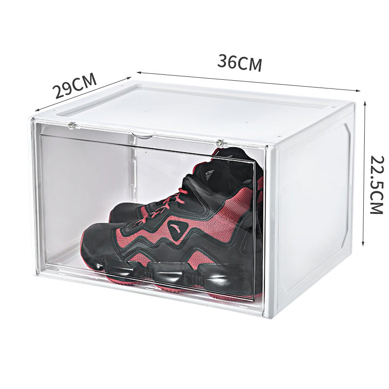 DS BS Stackable Clear Sneaker Shoe Box Organizer with Lids 2Pack