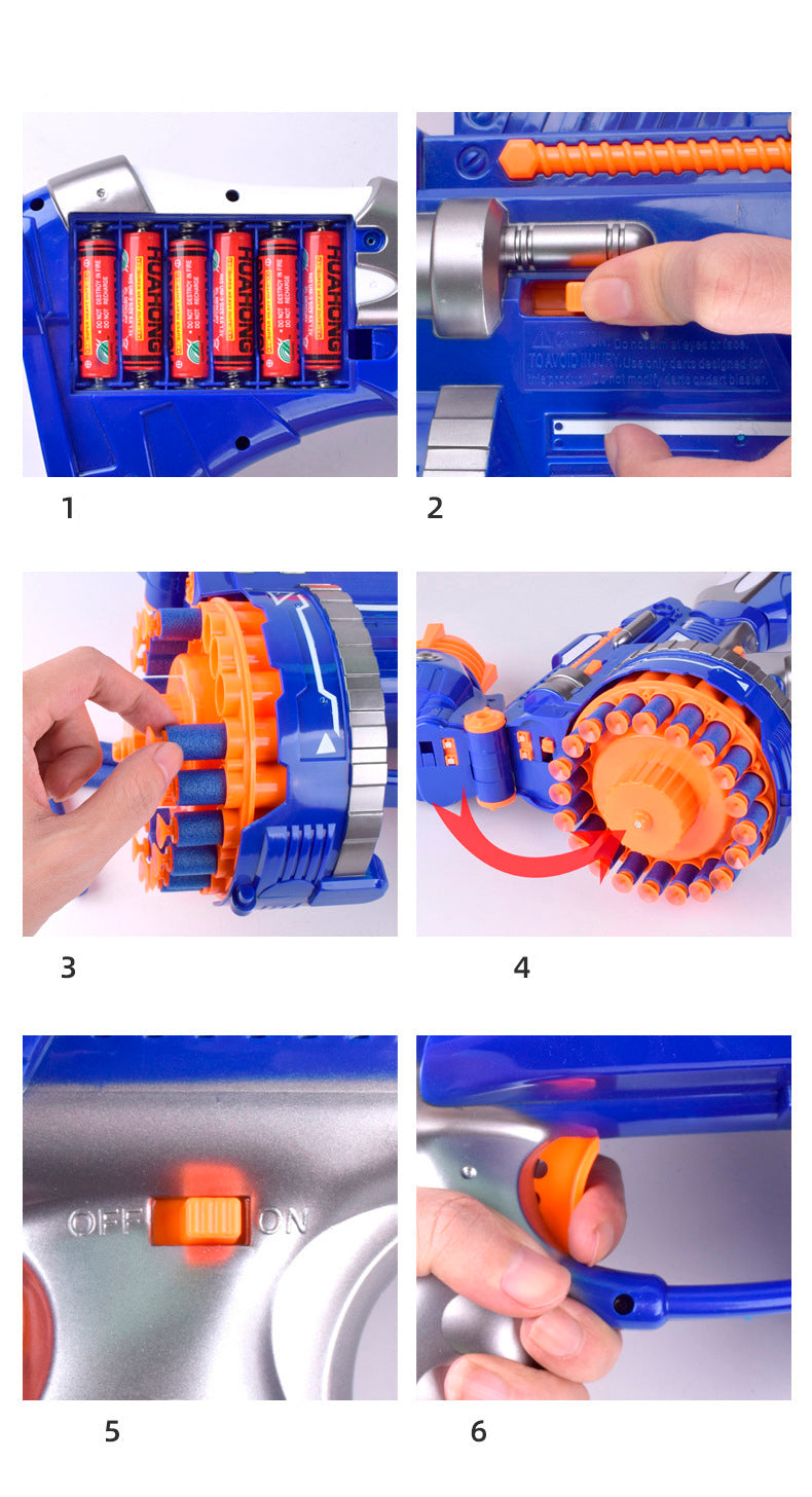 DS BS Electric Automatic Foam Bullet Toy Gun Soft Blaster-Machine Gun