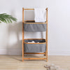 DS BS Natural Bamboo 2-Tier Laundry Basket Rack