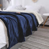 DS BS Thick Fuzzy Soft Sherpa Fleece Bed Sofa Blankets-Blue