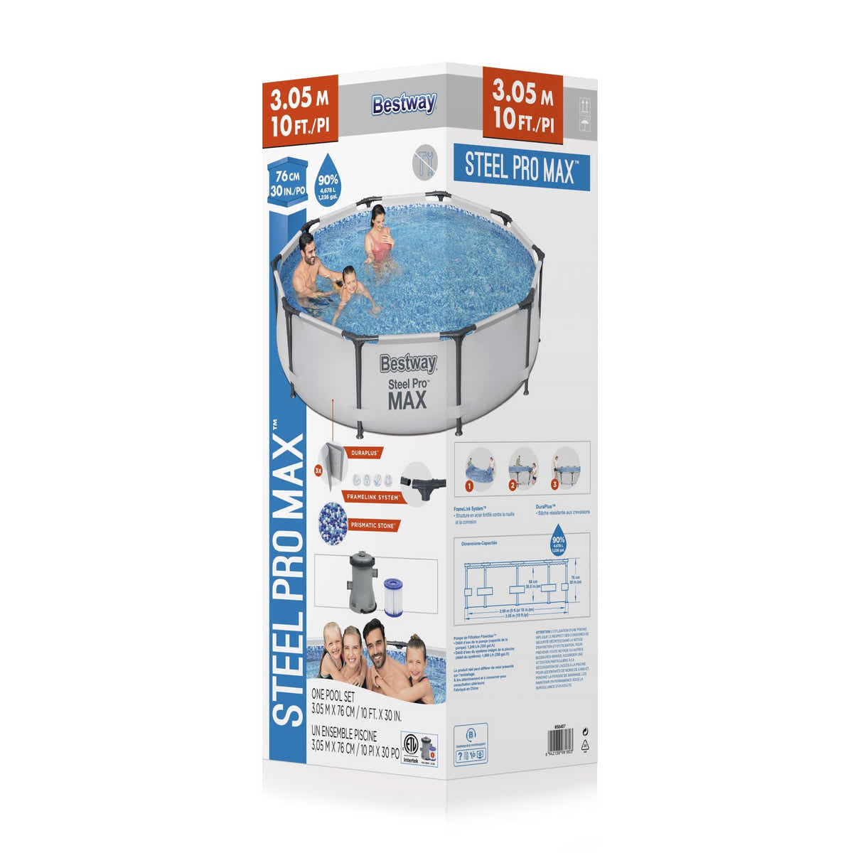 DS Bestway Steel Pro Pool 10Ft 3.05mx0.76m