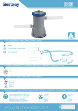 Bestway 800Gal Filter Pump 1,100 - 17,400Lpools