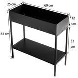 DS BS 2 Tier Metal Plant Stand Displaying Shelf-Black