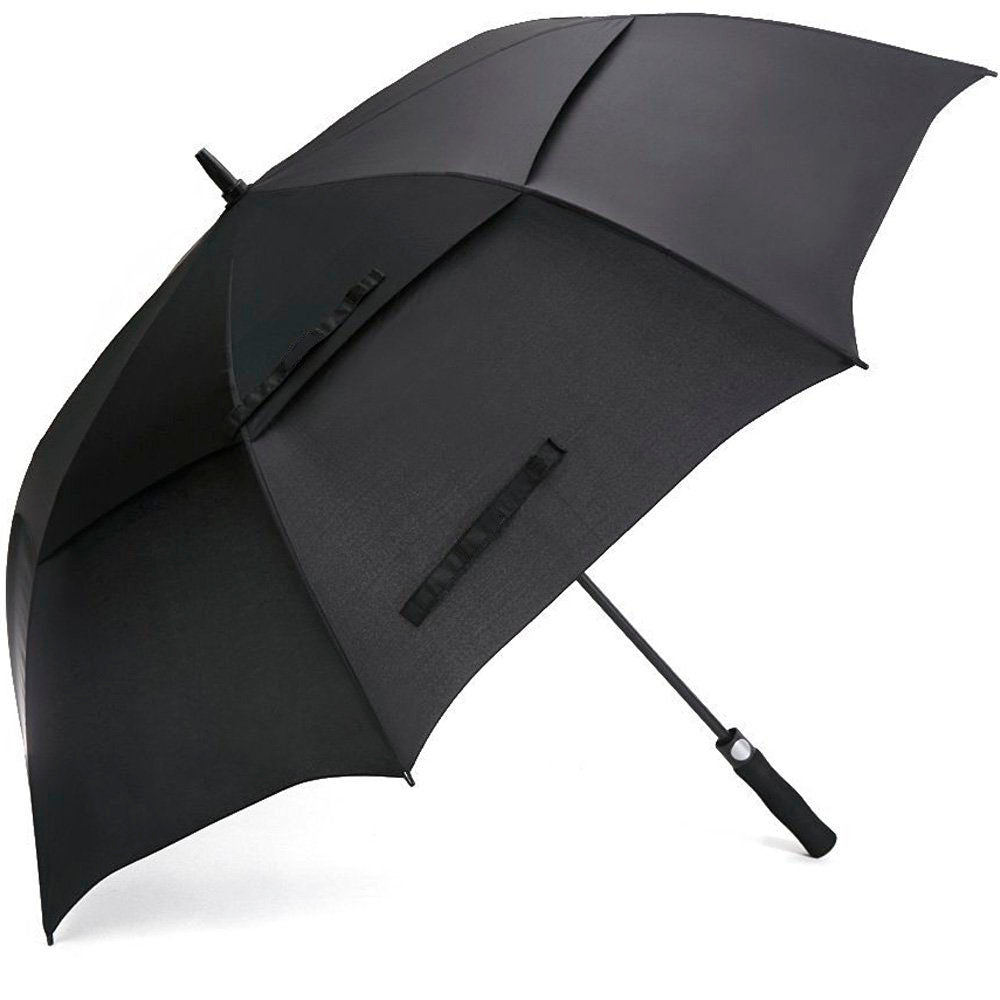 DS BS Double Canopy Vent Automatic Open Extra-Large Golf Umbrella Black