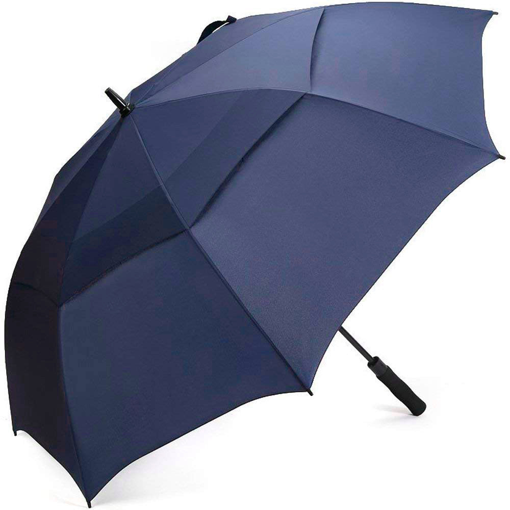DS BS Double Canopy Vent Automatic Open Extra-Large Golf Umbrella Blue