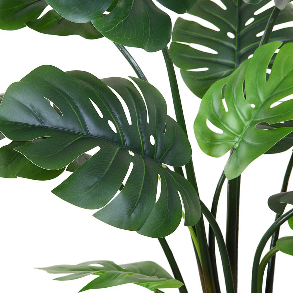 DS BS Artificial Plastic Tropical Palm Tree Monstera-90CM