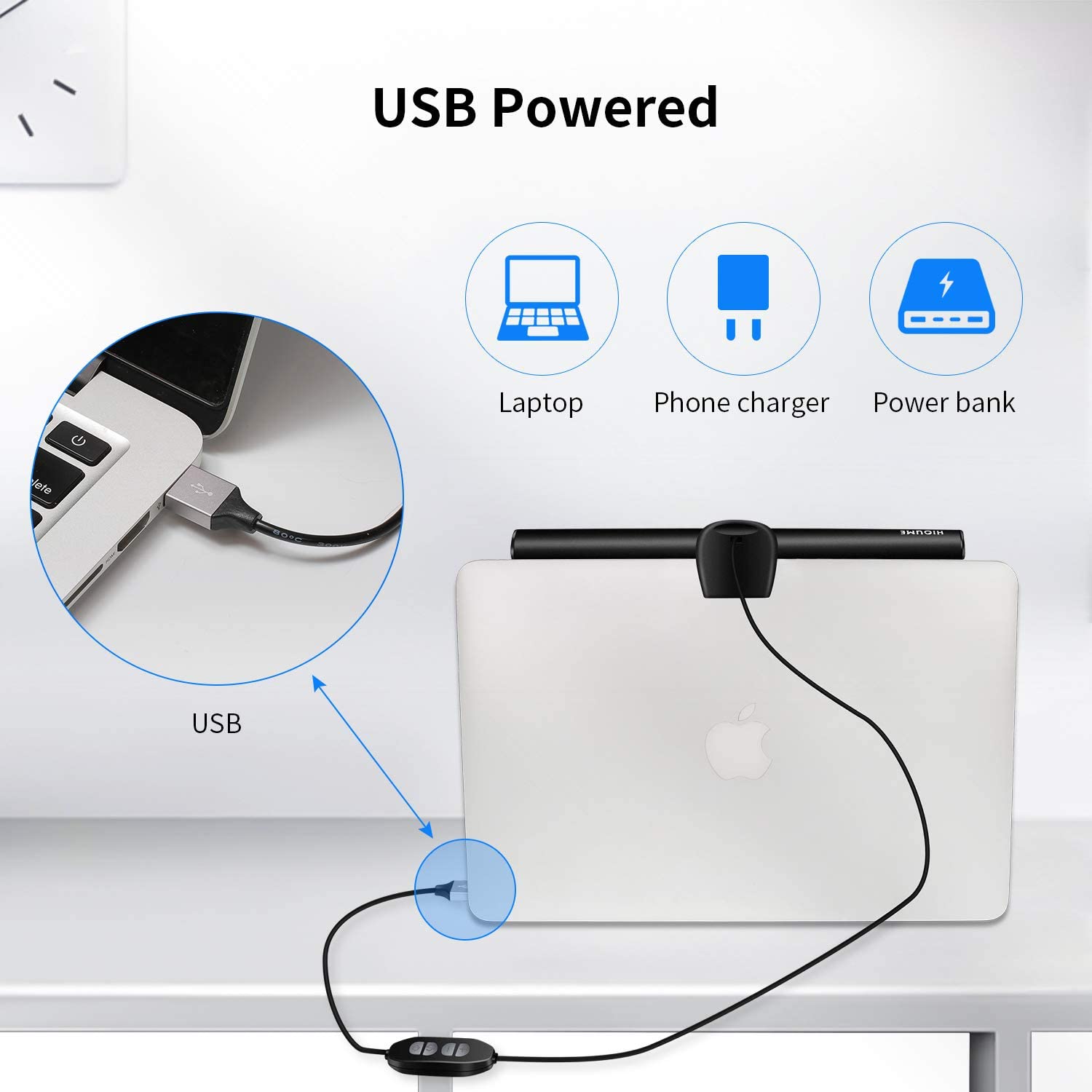 DS BS USB LED Task Lamp Laptop Monitor Light Bar 26cm