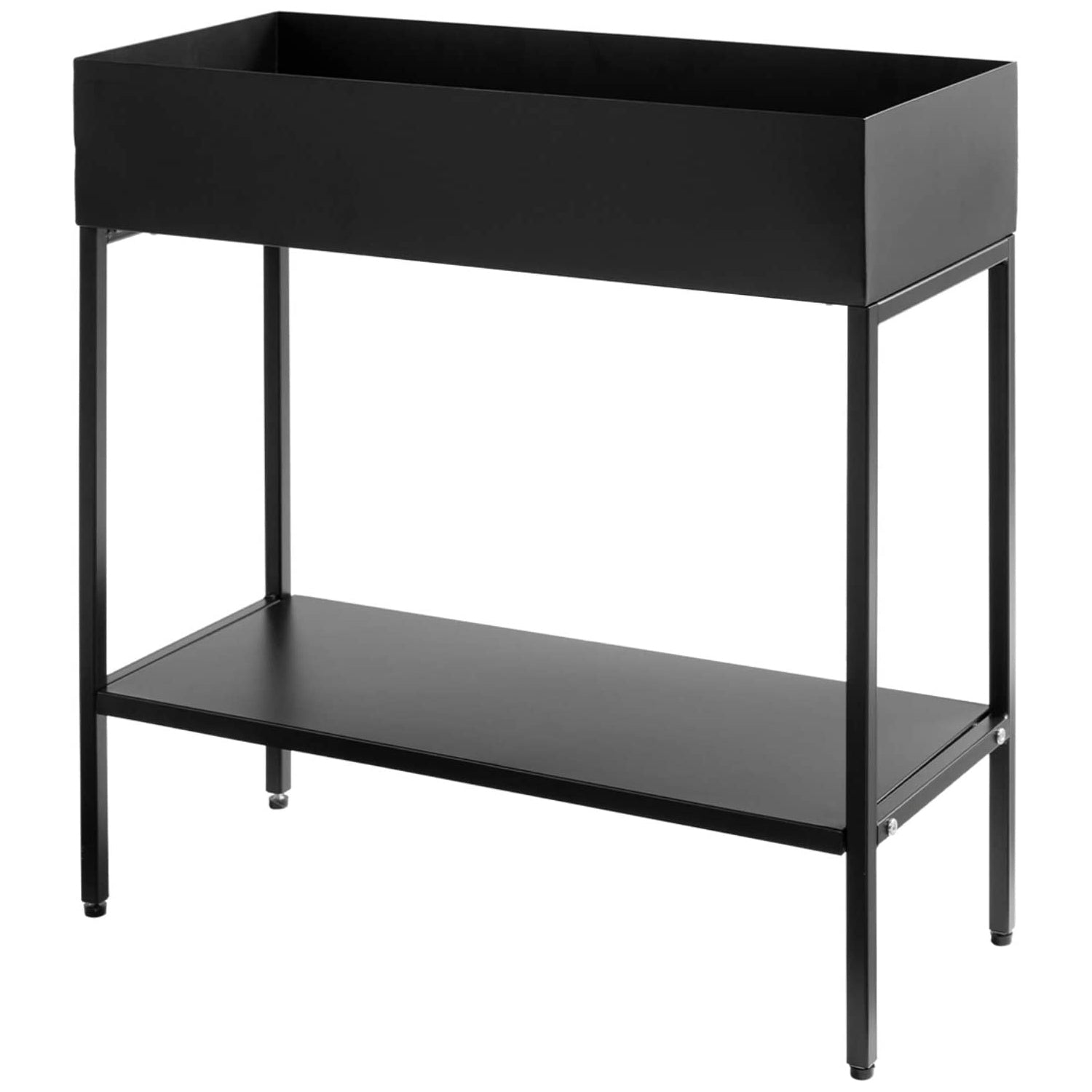 DS BS 2 Tier Metal Plant Stand Displaying Shelf-Black