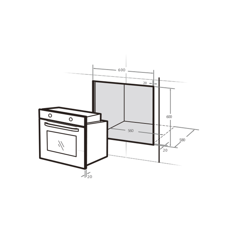 Midea 10 Function Wall Oven 65L