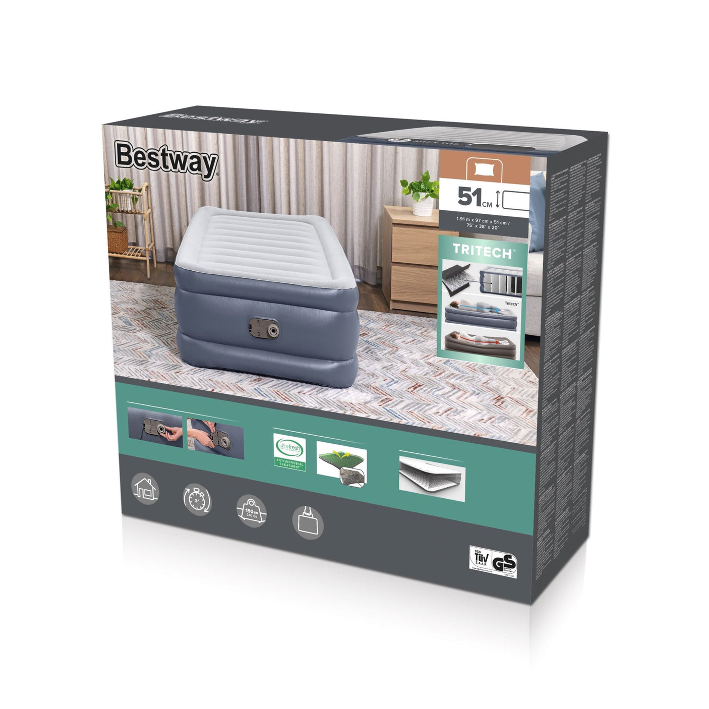 Bestway Tritech Airbed Twin 51cm