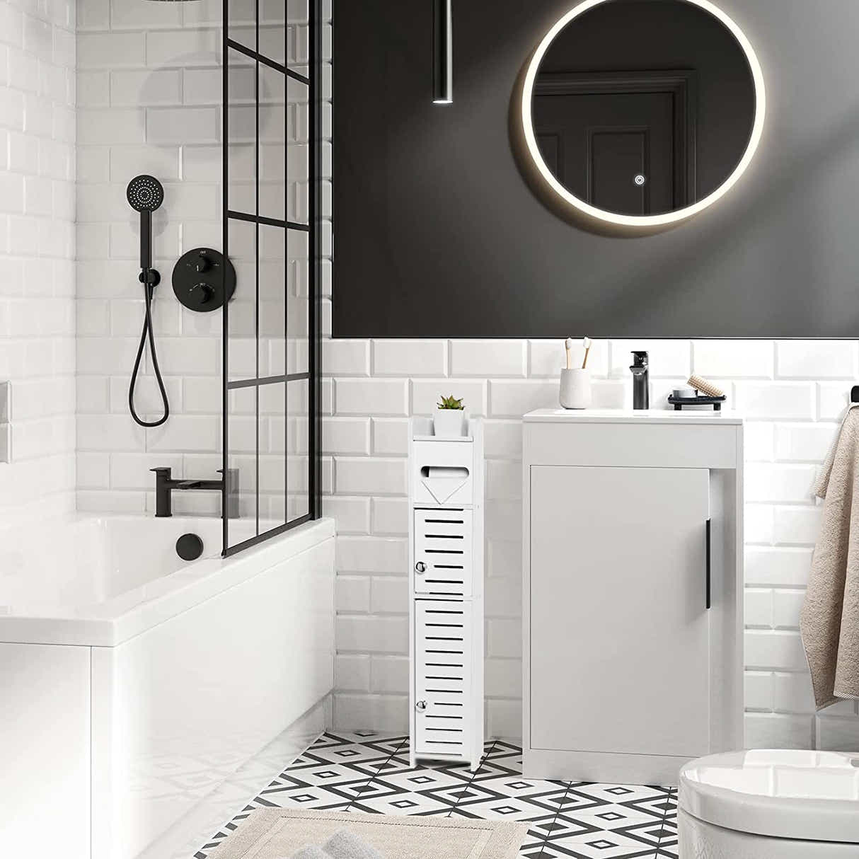 DS BS Bathroom Storage Cabinet Toilet Storage Cabinet for Small Spaces