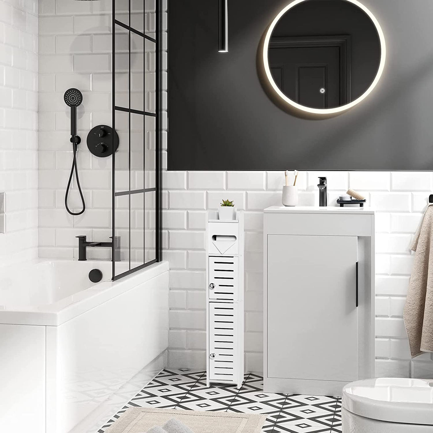 DS BS Bathroom Storage Cabinet Toilet Storage Cabinet for Small Spaces