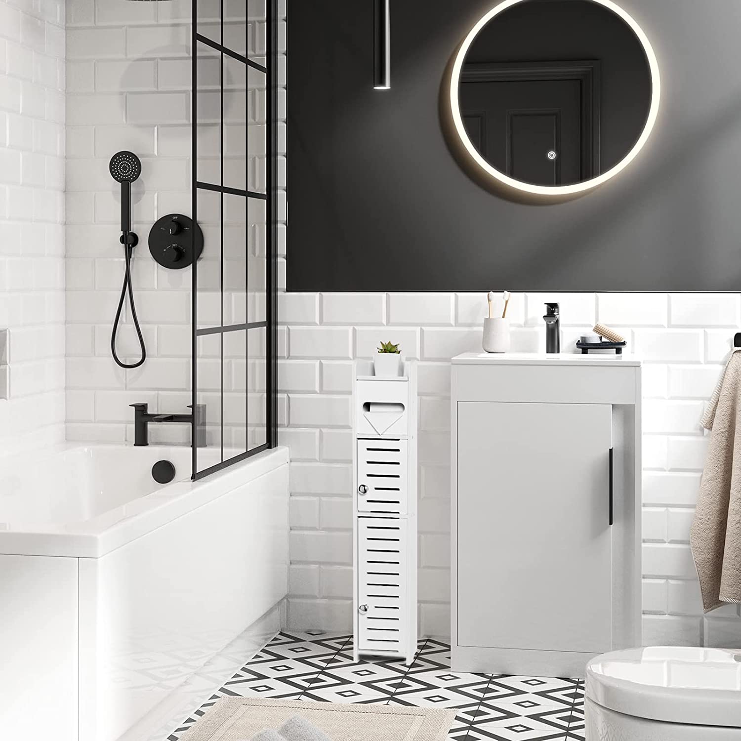 DS BS Bathroom Storage Cabinet Toilet Storage Cabinet for Small Spaces