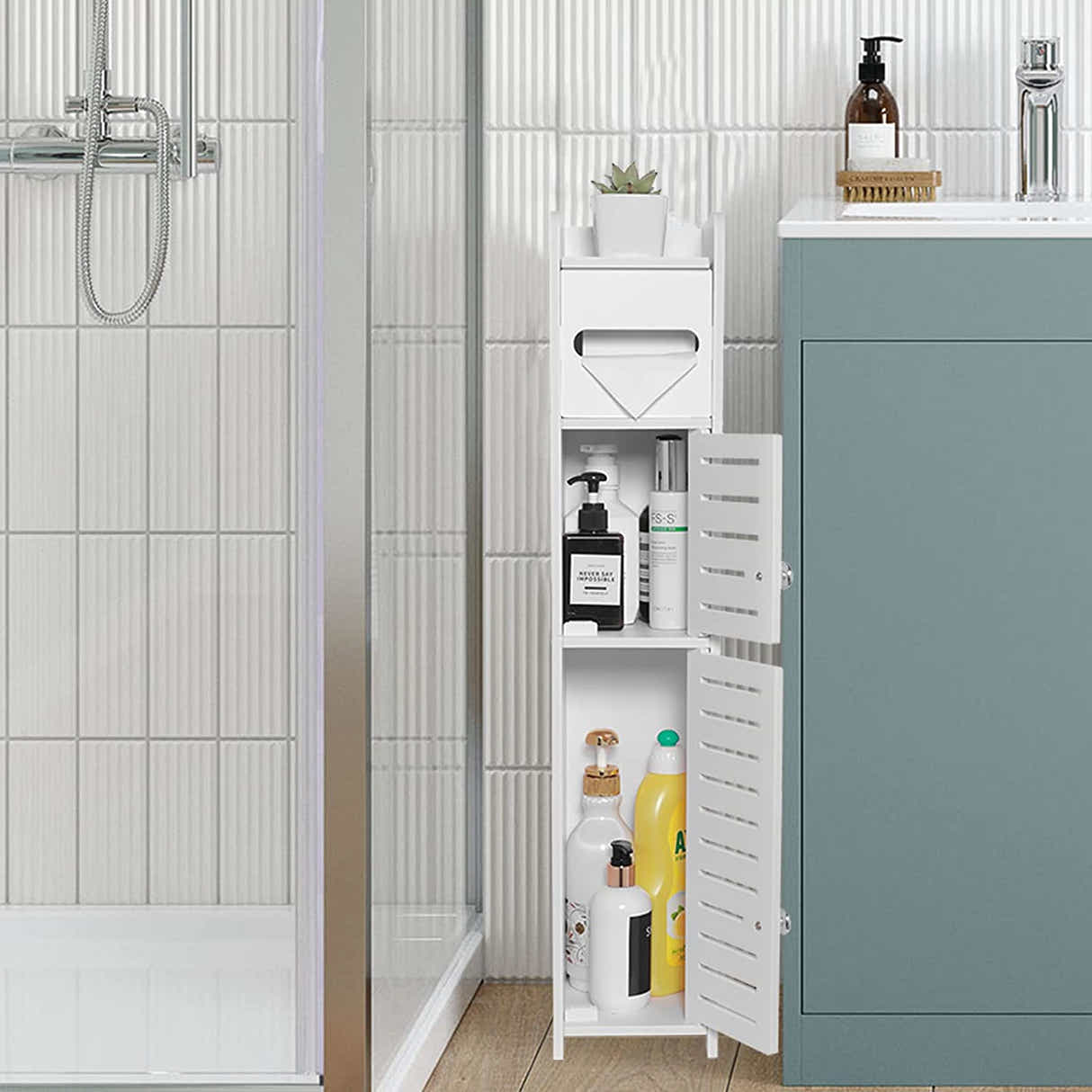 DS BS Bathroom Storage Cabinet Toilet Storage Cabinet for Small Spaces