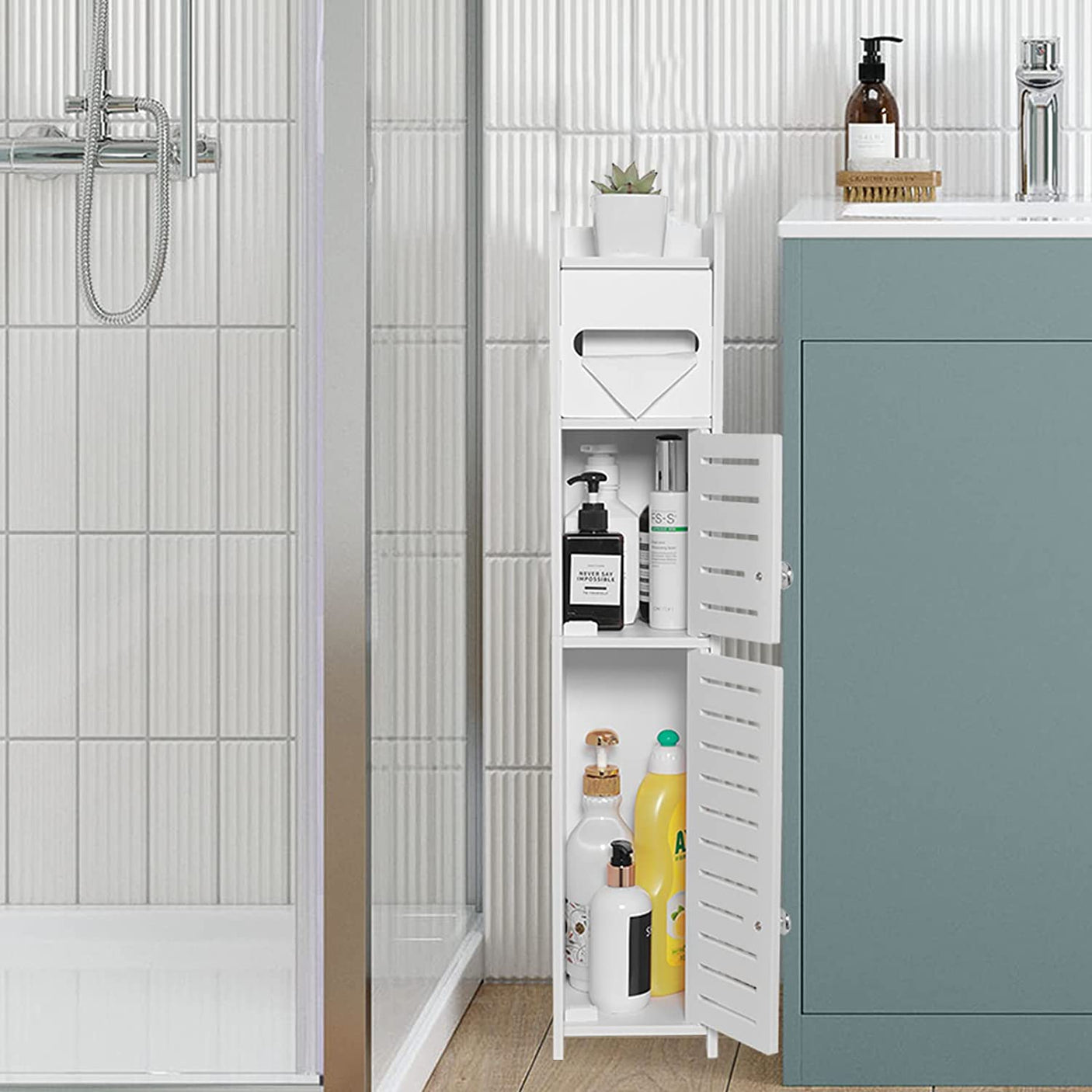 DS BS Bathroom Storage Cabinet Toilet Storage Cabinet for Small Spaces