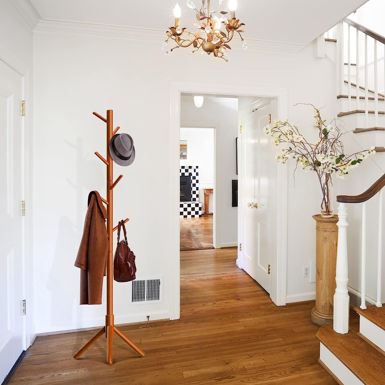 DS BS Solid Wood Coat Rack 8 Hook - Wood