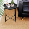 DS BS Minimalist Metal Round Tray Side Table-Black