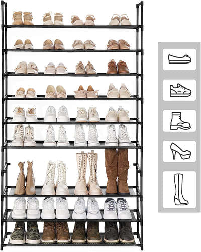 DS BS 10 Tier Extra Wide Shoe Rack