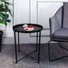DS BS Minimalist Metal Round Tray Side Table-Black