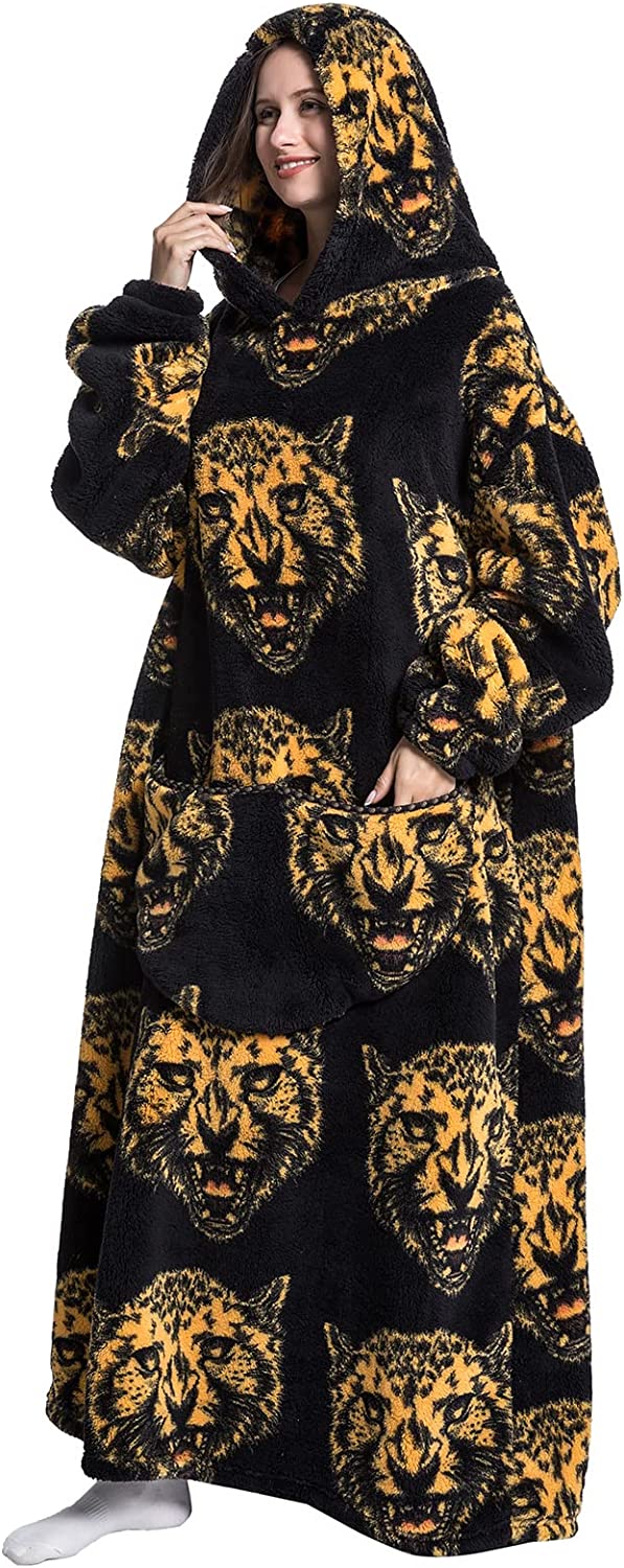 DS BS Adult Oversized Wearable Blanket Hoodie-Tiger