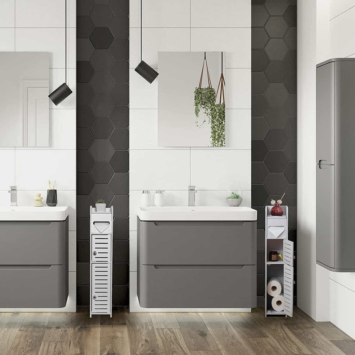 DS BS Bathroom Storage Cabinet Toilet Storage Cabinet for Small Spaces