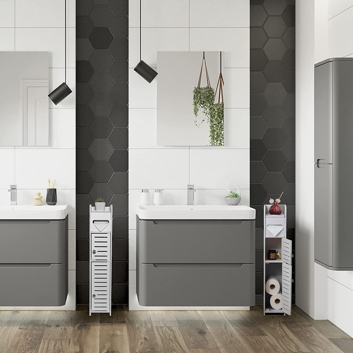 DS BS Bathroom Storage Cabinet Toilet Storage Cabinet for Small Spaces