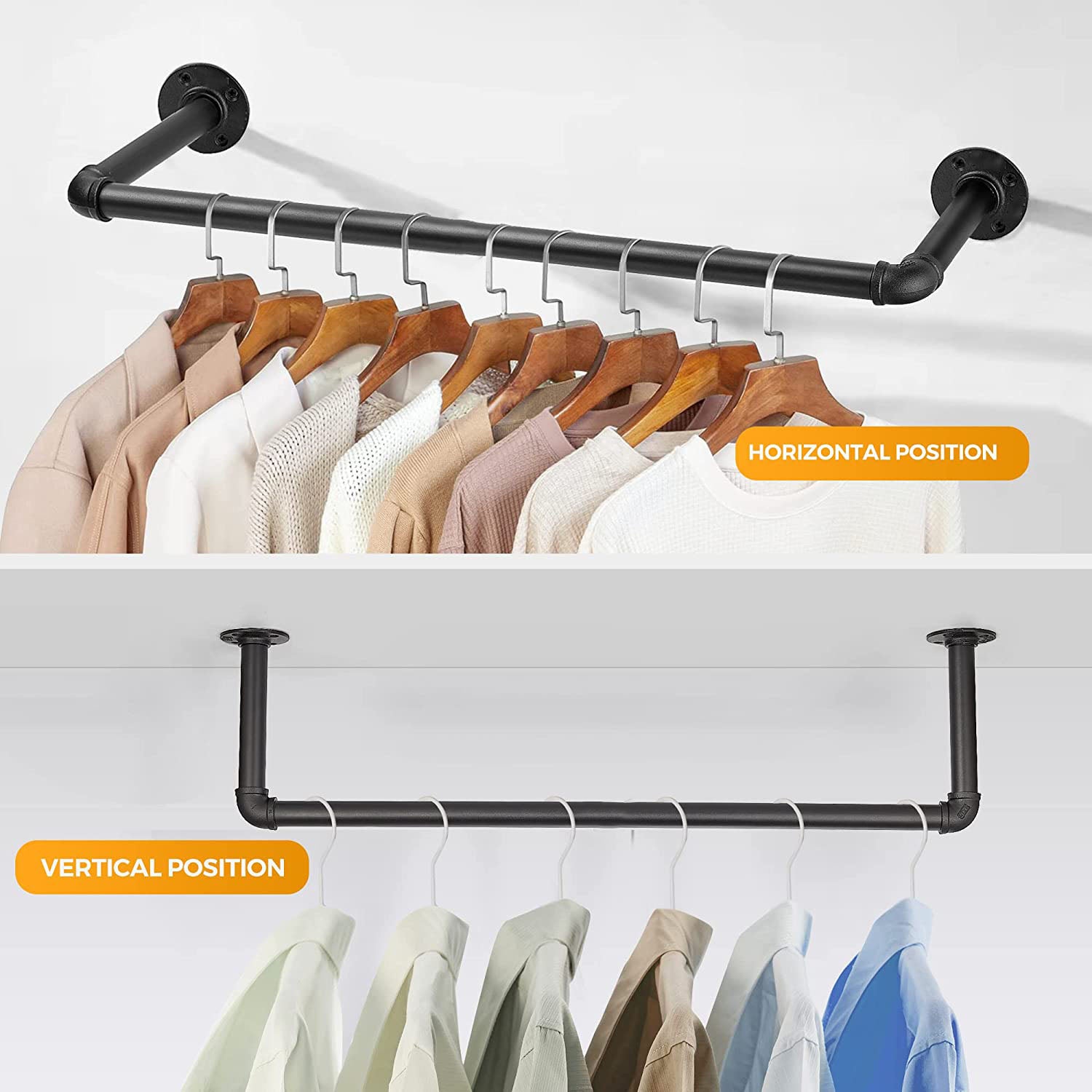 DS BS  Industrial Pipe Clothes Rack-85CM