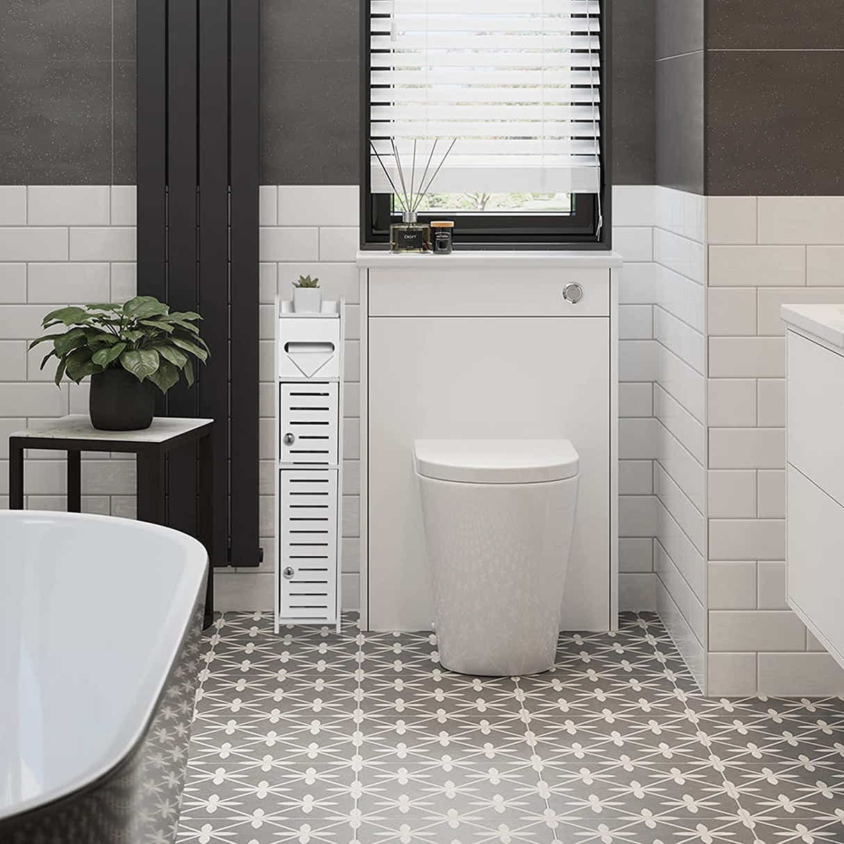 DS BS Bathroom Storage Cabinet Toilet Storage Cabinet for Small Spaces