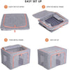 DS BS Foldable Steel Frame Clear Window Storage Bins Box-100L