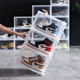 DS BS Stackable Clear Sneaker Shoe Box Organizer with Lids 2Pack