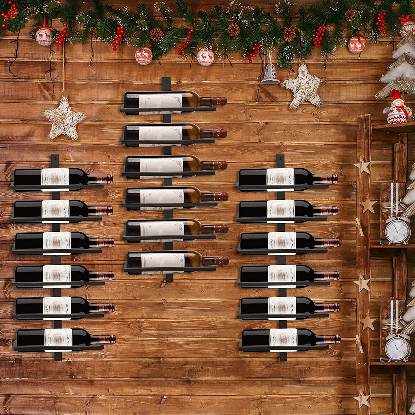 DS BS Wall Mounted Wine Bottle Rack Holder Organizer-6 Bottle