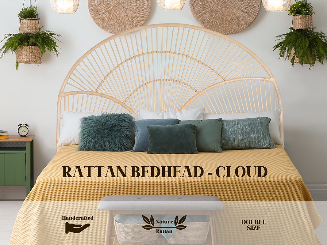Rattan Bedhead Cloud - Double Natural