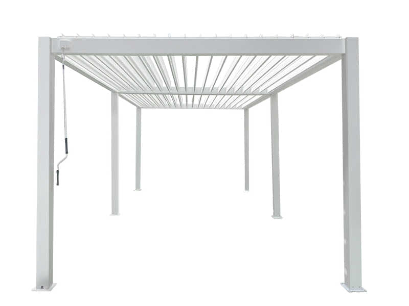 Aluminum Louvre Roof Pergola White - 3m x 6m