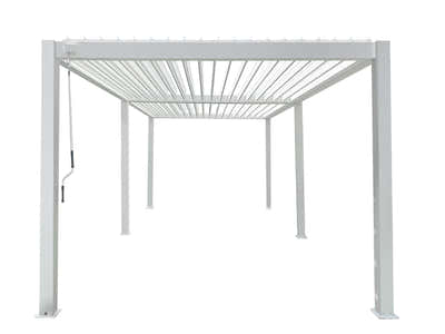 Aluminum Louvre Roof Pergola White - 3m x 6m