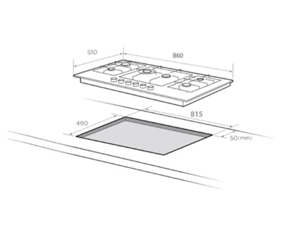 MIDEA COOKTOP GLASS GAS