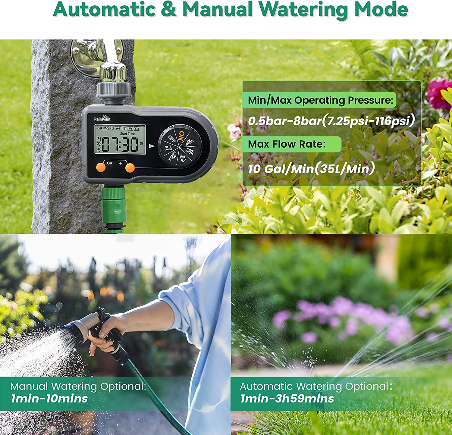 DS BS Sprinkler Timer Programmable Automatic/Manual Irrigation System