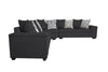 DS NZ made Ella corner sofa Vish black with pattern cushion (Michigan)