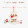 DS BS Wooden 3 Layer Cup Cakes Pretend Play Dessert Tower