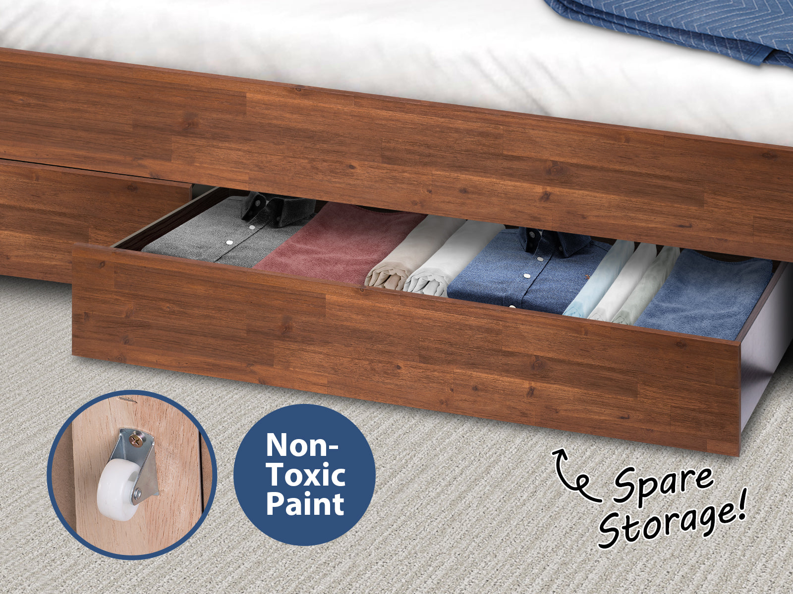 Torres Bed Frame Storage Drawer