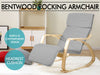 Bentwood Rocking Armchair Grey Linen